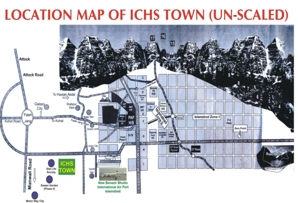 ICHS Town Islamabad Location Map ICHS Town Islamabad Location Map